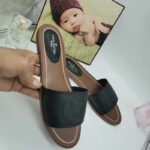 Louis Vuitton LV Women Lock It Flat Mule Black Grained Calf Leather - Image 4