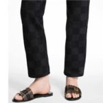 Louis Vuitton LV Women Lock It Flat Mule Black Patent Monogram Canvas - Imagen 13