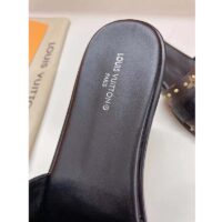 Louis Vuitton LV Women Lock It Flat Mule Black Patent Monogram Canvas (7)