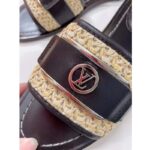 Louis Vuitton LV Women Lock It Flat Mule Black Raffia Calf Leather - Image 7