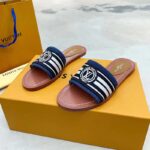 Louis Vuitton LV Women Lock It Flat Mule Blue Denim Leather LV Circle - immagine 4