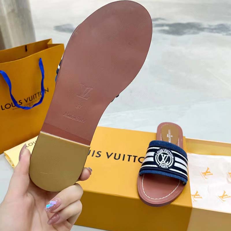 LV Denim Flat Mule - Kaialux