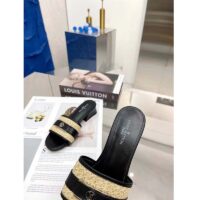 Louis Vuitton LV Women Lock It Mule Black Raffia Calf Leather Circle 3.5 cm Heel (7)