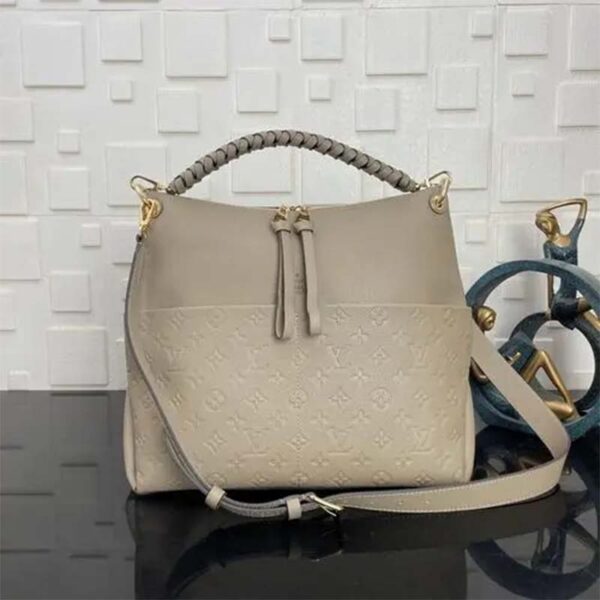 Louis Vuitton LV Women Maida Hobo Handbag Tourterelle Gray Embossed Grained Cowhide (1)