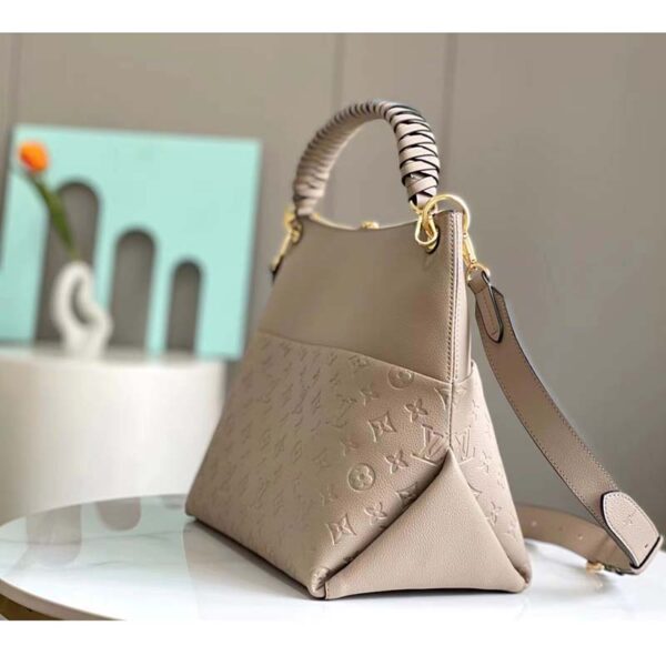 Louis Vuitton LV Women Maida Hobo Handbag Tourterelle Gray Embossed Grained Cowhide (12)