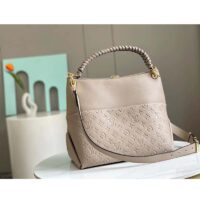 Louis Vuitton LV Women Maida Hobo Handbag Tourterelle Gray Embossed Grained Cowhide (2)