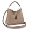 Louis Vuitton LV Women Maida Hobo Handbag Tourterelle Gray Embossed Grained Cowhide