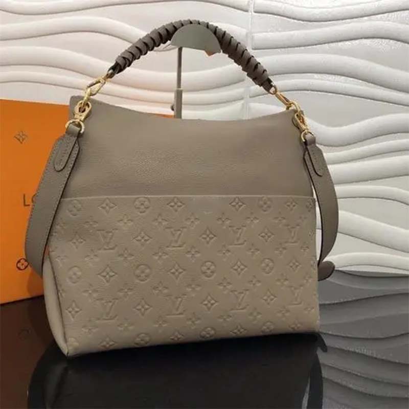 Louis Vuitton LV Women Maida Hobo Handbag Tourterelle Gray Embossed Grained  Cowhide - LULUX