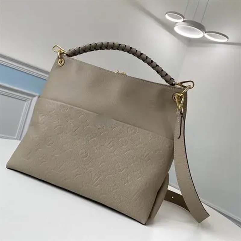 Louis Vuitton LV Women Maida Hobo Handbag Tourterelle Gray Embossed Grained  Cowhide - LULUX