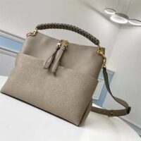 Louis Vuitton LV Women Maida Hobo Handbag Tourterelle Gray Embossed Grained Cowhide (2)