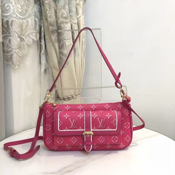 Louis Vuitton LV Women Maxi Multi Pochette Accessoires Handbag Fuchsia Pink Monogram Coated Canvas (6)