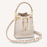 Louis Vuitton LV Nano Noé Bucket Bag Dam Beige Monogram Präglat Smidigt Kornat Kohud