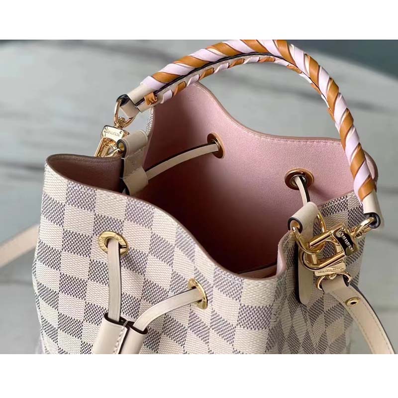 Authentic Louis Vuitton Damier Azur Canvas with Braided Handle NeoNoe BB Bag