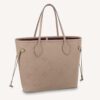 Louis Vuitton LV Women Neverfull MM Tote Tourterelle Gray Embossed Cowhide Leather