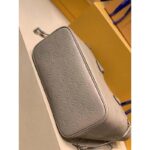 Louis Vuitton LV Women Neverfull MM Tote Tourterelle Gray Embossed Cowhide Leather - Image 6
