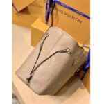 Louis Vuitton LV Women Neverfull MM Tote Tourterelle Gray Embossed Cowhide Leather - Image 4