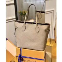Louis Vuitton LV Women Neverfull MM Tote Tourterelle Gray Embossed Cowhide Leather (1)