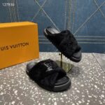 Louis Vuitton LV Women Paseo Flat Comfort Mule Black Shearling Anatomic Insole - Image 2