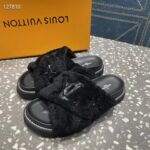 Louis Vuitton LV Women Paseo Flat Comfort Mule Black Shearling Anatomic Insole - Image 7