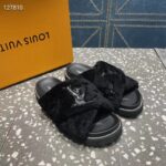 Louis Vuitton LV Women Paseo Flat Comfort Mule Black Shearling Anatomic Insole - Image 5