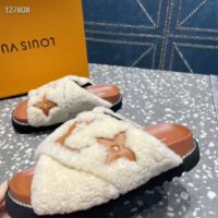 Louis Vuitton LV Women Paseo Flat Comfort Mule Natural Shearling Anatomic Insole、 (2)