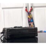 Louis Vuitton LV Women Petite Malle Handbag Black Patent Calfskin Cowhide Leather – Image 7