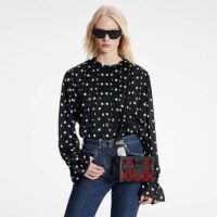 Louis Vuitton LV Women Petite Malle Handbag Black Patent Calfskin Cowhide Leather (12)