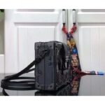 Louis Vuitton LV Women Petite Malle Handbag Black Patent Calfskin Cowhide Leather – Image 4