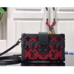 Louis Vuitton LV Women Petite Malle Handbag Black Patent Calfskin Cowhide Leather – Image 2