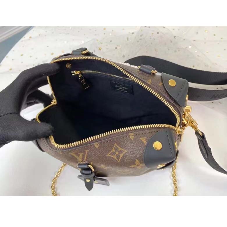 Louis Vuitton LV Women Petite Malle Souple Black Monogram Coated