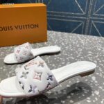 Louis Vuitton LV Women Revival Flat Mule White Monogram-Embossed Lambskin - Imagen 7