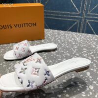 Louis Vuitton LV Women Revival Flat Mule White Monogram-Embossed Lambskin (6)