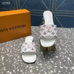 Louis Vuitton LV Women Revival Flat Mule White Monogram-Embossed Lambskin - Imagen 4