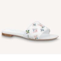 Louis Vuitton LV Women Revival Flat Mule White Monogram-Embossed Lambskin (6)