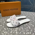 Louis Vuitton LV Women Revival Flat Mule White Monogram-Embossed Lambskin - Imagen 5