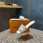 Louis Vuitton LV Women Revival Flat Mule White Monogram-Embossed Lambskin - Imagen 8