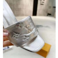 Louis Vuitton LV Women Revival Mule Silver Monogram Embossed Metallic Lambskin (4)