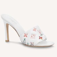 Louis Vuitton LV Women Revival Mule White Monogram-Embossed Lambskin 9.5 cm Heel (2)