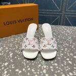 Louis Vuitton LV Women Revival Mule White Monogram-Embossed Lambskin 9.5 cm Heel - Image 4