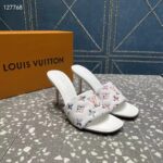 Louis Vuitton LV Women Revival Mule White Monogram-Embossed Lambskin 9.5 cm Heel - Image 5