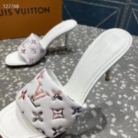 Louis Vuitton LV Women Revival Mule White Monogram-Embossed Lambskin 9.5 cm Heel (2)