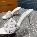 Louis Vuitton LV Women Revival Mule White Monogram-Embossed Lambskin 9.5 cm Heel - Image 6