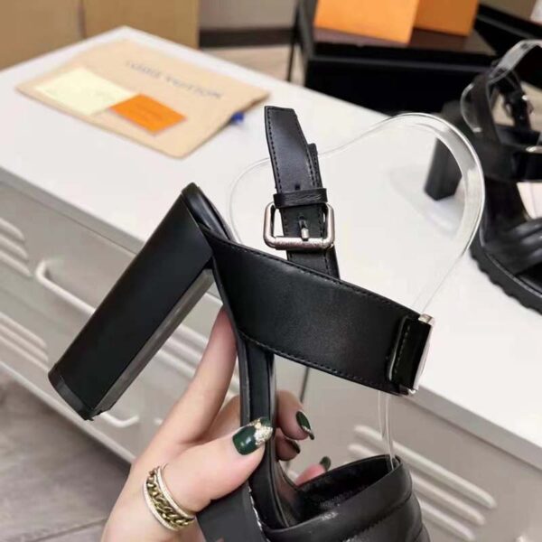 Louis Vuitton LV Women Star Trail Sandal Black Patent Calf Leather 9.5 cm Heel (1)