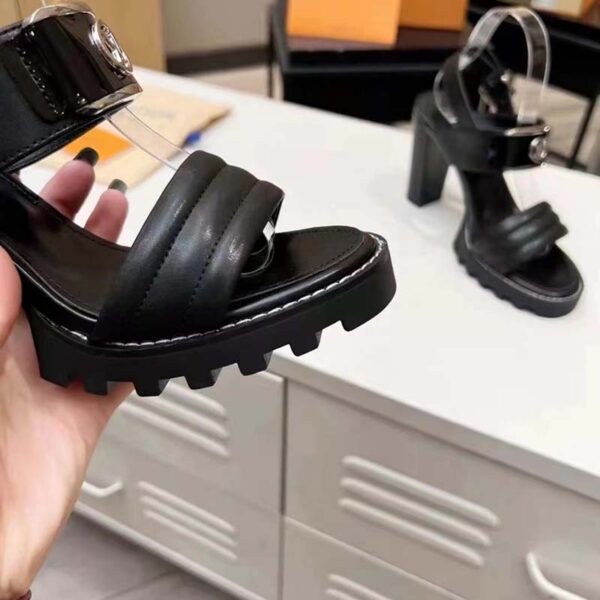 Louis Vuitton LV Women Star Trail Sandal Black Patent Calf Leather 9.5 cm Heel (6)