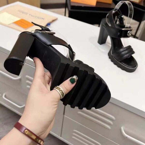 Louis Vuitton LV Women Star Trail Sandal Black Patent Calf Leather 9.5 cm Heel (8)