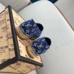 Louis Vuitton LV Women Starboard Flat Espadrille Navy Blue Monogram Denim Rope Rubber – Image 10