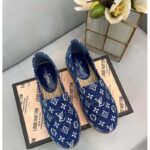 Louis Vuitton LV Women Starboard Flat Espadrille Navy Blue Monogram Denim Rope Rubber – Image 6