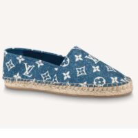 Louis Vuitton LV Women Starboard Flat Espadrille Navy Blue Monogram Denim Rope Rubber