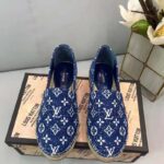 Louis Vuitton LV Women Starboard Flat Espadrille Navy Blue Monogram Denim Rope Rubber – Image 4