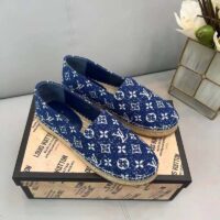 Louis Vuitton LV Women Starboard Flat Espadrille Navy Blue Monogram Denim Rope Rubber (4)